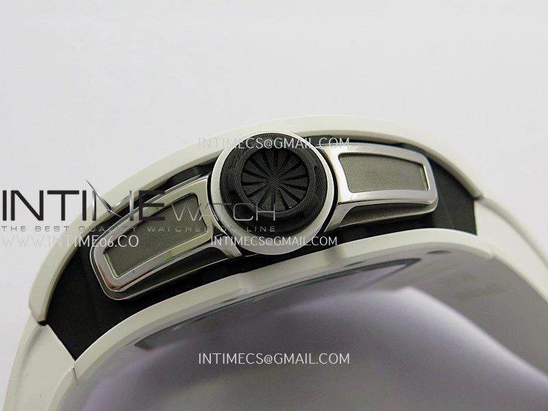 RM061 White Ceramic Umi Office 1:1 Best Edition Green skeleton White Rubber Strap RMUL2 Super Clone