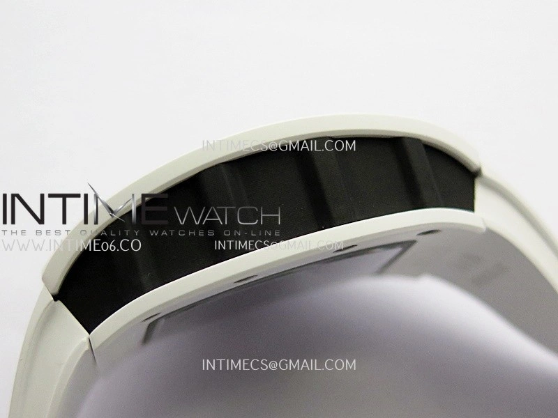 RM061 White Ceramic Umi Office 1:1 Best Edition Green skeleton White Rubber Strap RMUL2 Super Clone