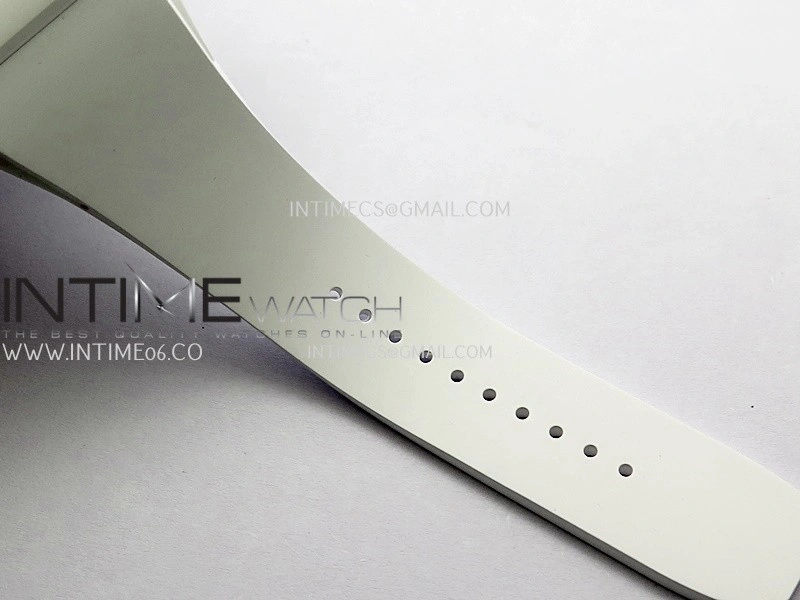 RM061 White Ceramic Umi Office 1:1 Best Edition Green skeleton White Rubber Strap RMUL2 Super Clone
