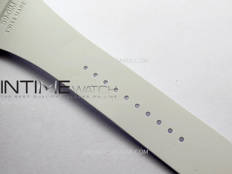 RM061 White Ceramic Umi Office 1:1 Best Edition Green skeleton White Rubber Strap RMUL2 Super Clone