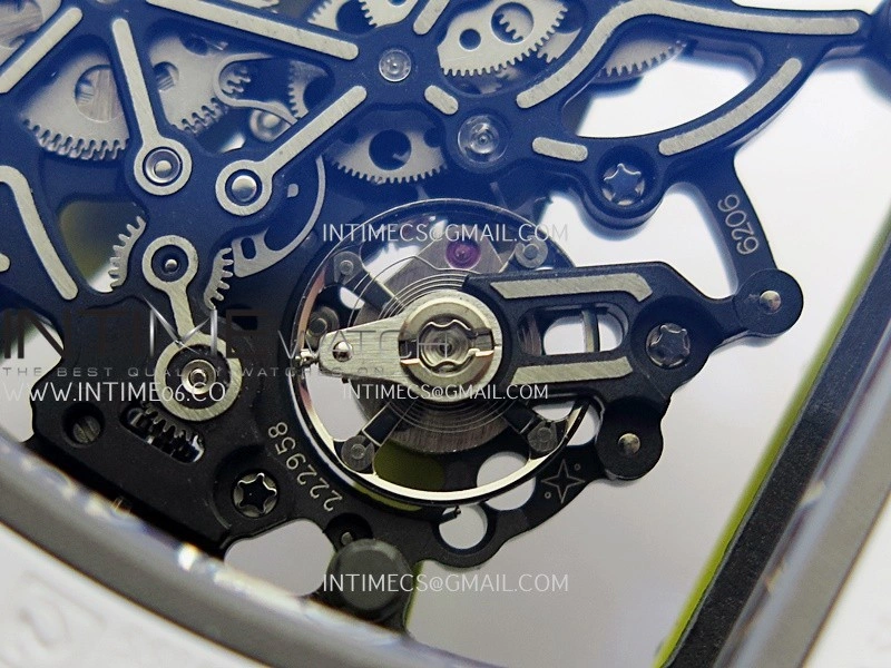 RM061 White Ceramic Umi Office 1:1 Best Edition Green skeleton White Rubber Strap RMUL2 Super Clone