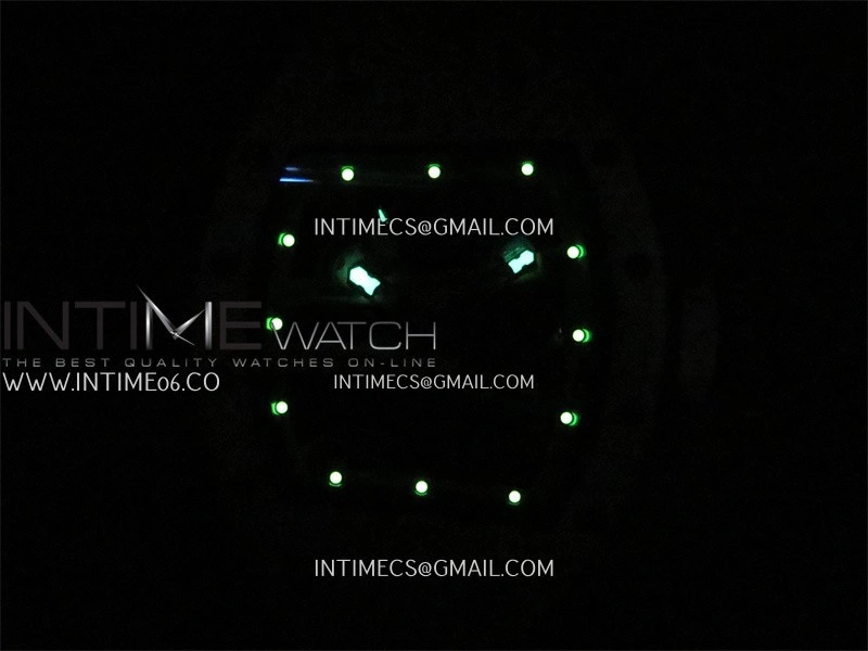 RM061 White Ceramic Umi Office 1:1 Best Edition Green skeleton White Rubber Strap RMUL2 Super Clone