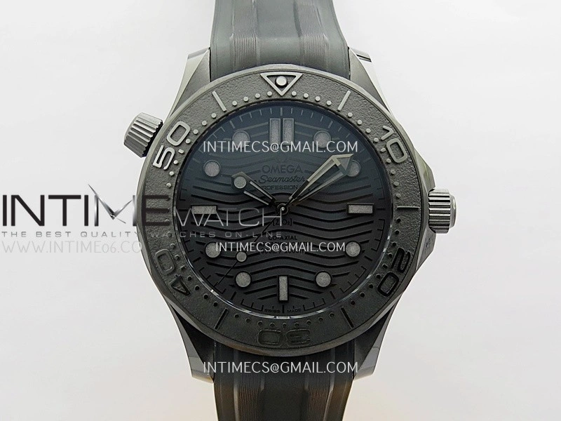 Seamaster Diver 300M Black Ceramic V4 VSF 1:1 Best Edition Black Dial On Black Rubber Strap Super Clone Asian 8806