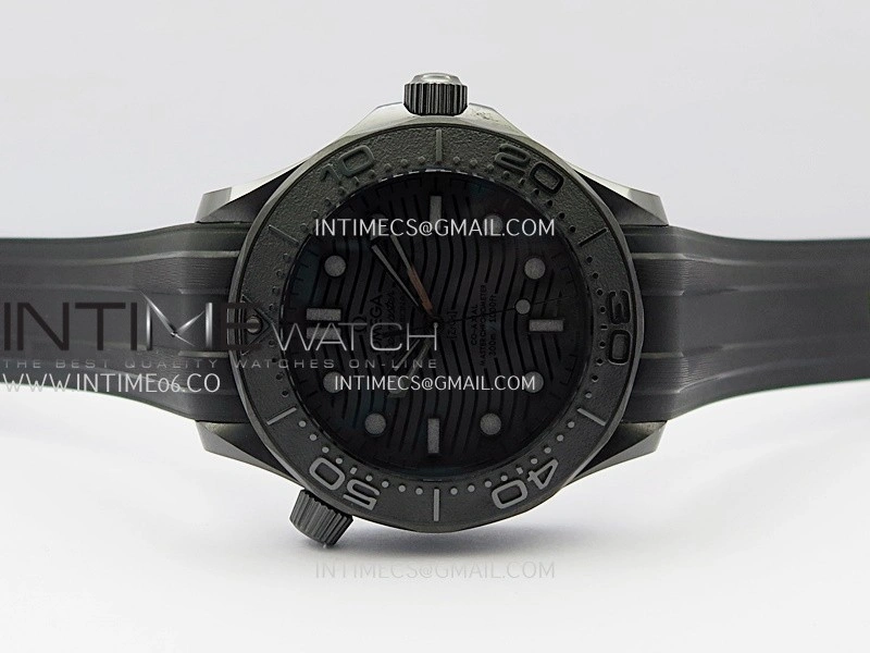Seamaster Diver 300M Black Ceramic V4 VSF 1:1 Best Edition Black Dial On Black Rubber Strap Super Clone Asian 8806