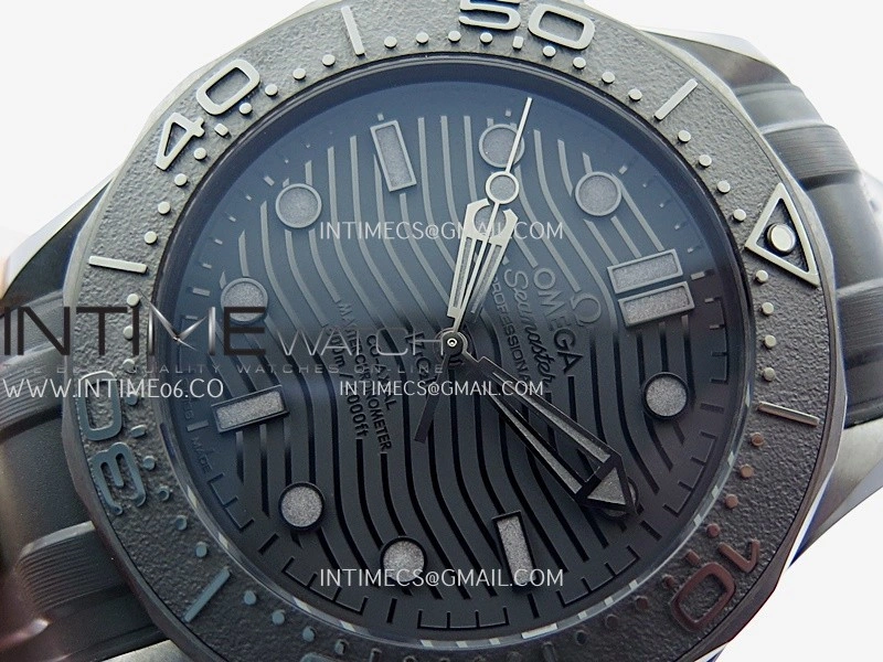 Seamaster Diver 300M Black Ceramic V4 VSF 1:1 Best Edition Black Dial On Black Rubber Strap Super Clone Asian 8806