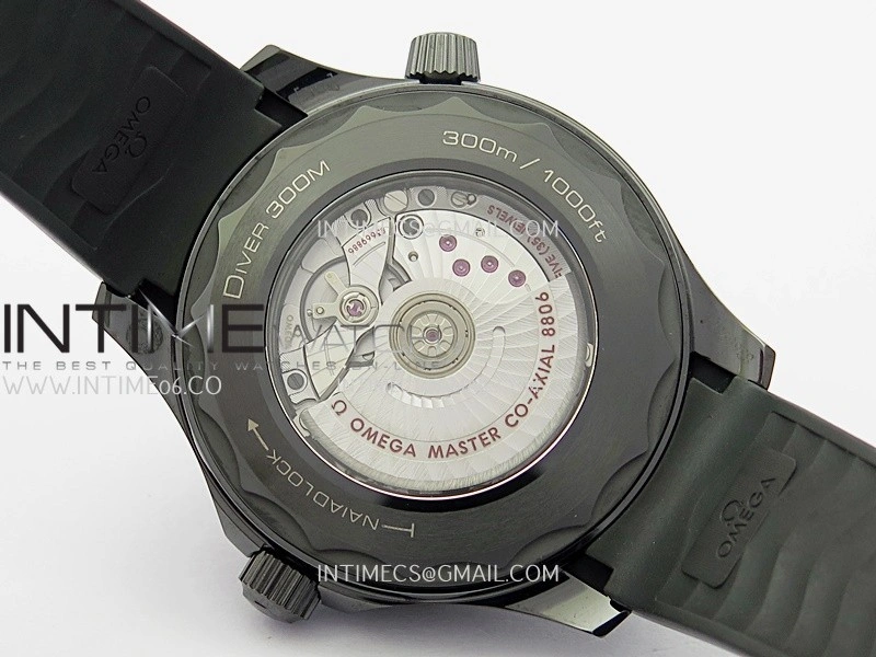 Seamaster Diver 300M Black Ceramic V4 VSF 1:1 Best Edition Black Dial On Black Rubber Strap Super Clone Asian 8806