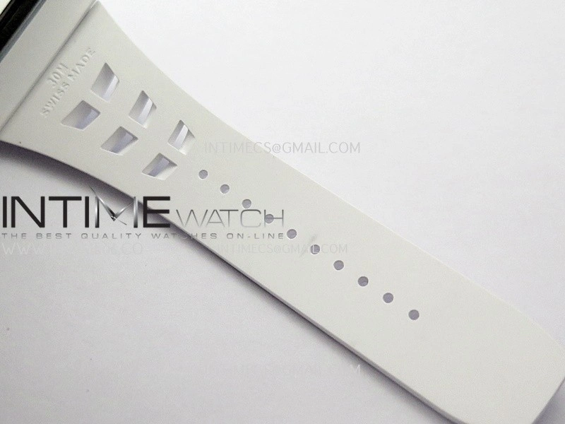 RM055 White Ceramic ZF 1:1 Best Edition Skeleton Dial On White Shark Rubber Strap RMUL2 Super Clone