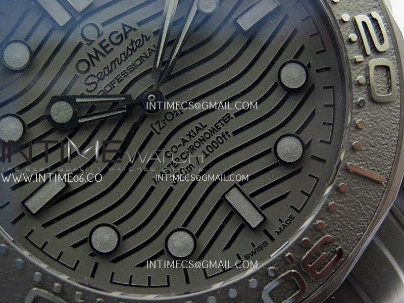 Seamaster Diver 300M Black Ceramic DLC ORF 1:1 Best Edition Black Dial On Black Rubber Strap Super Clone Asian 8806