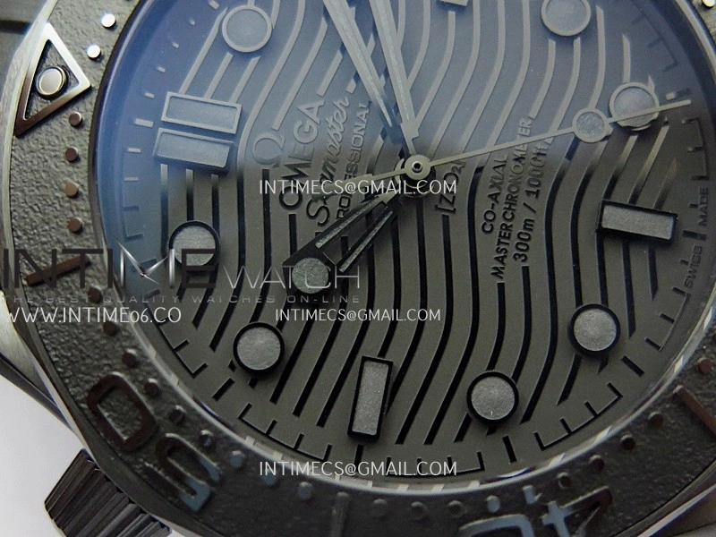 Seamaster Diver 300M Black Ceramic DLC ORF 1:1 Best Edition Black Dial On Black Rubber Strap Super Clone Asian 8806