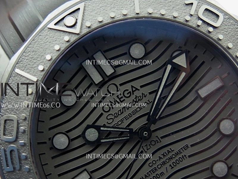 Seamaster Diver 300M Black Ceramic DLC ORF 1:1 Best Edition Black Dial On Black Rubber Strap Super Clone Asian 8806