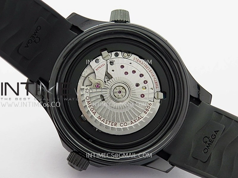 Seamaster Diver 300M Black Ceramic DLC ORF 1:1 Best Edition Black Dial On Black Rubber Strap Super Clone Asian 8806