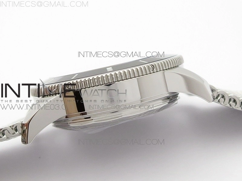SuperOcean A13312 46mm Black Ceramic Bezel Blue Dial black subdial on SS Bracelet A7750