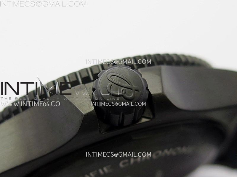 SuperOcean Automatic 46mm DLC TF 1:1 Best Edition Blue Dial on Black Rubber Strap A2824