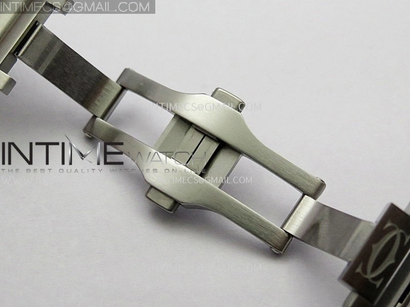 Santos Black SS YG Rich Factory 1:1 Skeleton Silver Dial On SS YG SmartLink Bracelet 9611MC Super Clone