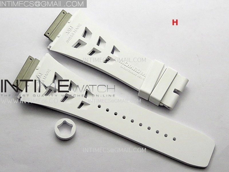 3AF 1:1 Richard Mille Shark Rubber Straps Include Crown O Ring For RM055 And RM035 Watches