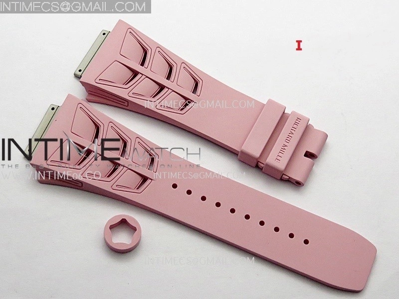 3AF 1:1 Richard Mille Shark Rubber Straps Include Crown O Ring For RM055 And RM035 Watches