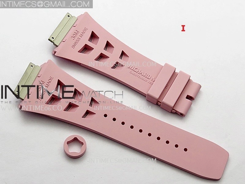3AF 1:1 Richard Mille Shark Rubber Straps Include Crown O Ring For RM055 And RM035 Watches