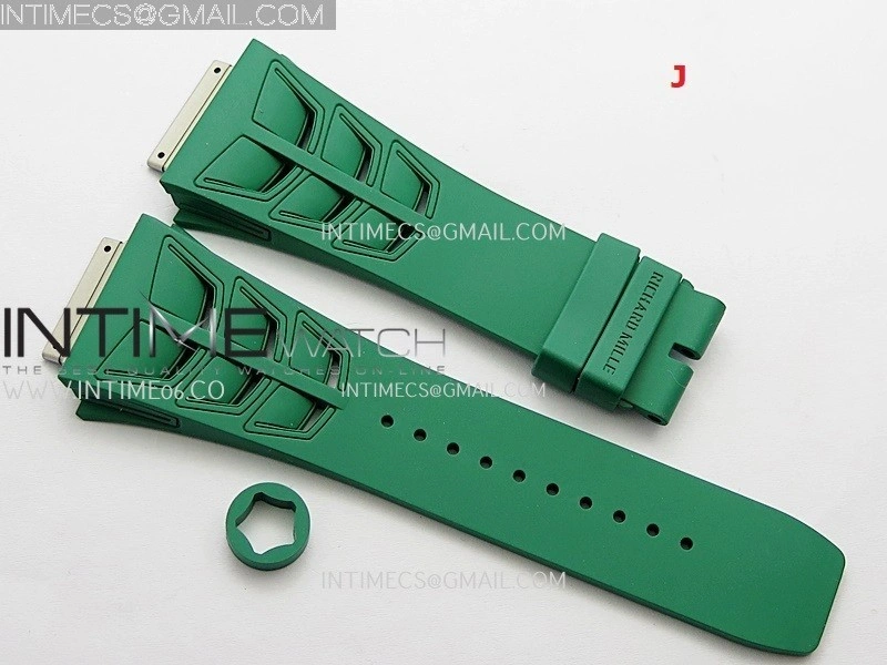 3AF 1:1 Richard Mille Shark Rubber Straps Include Crown O Ring For RM055 And RM035 Watches