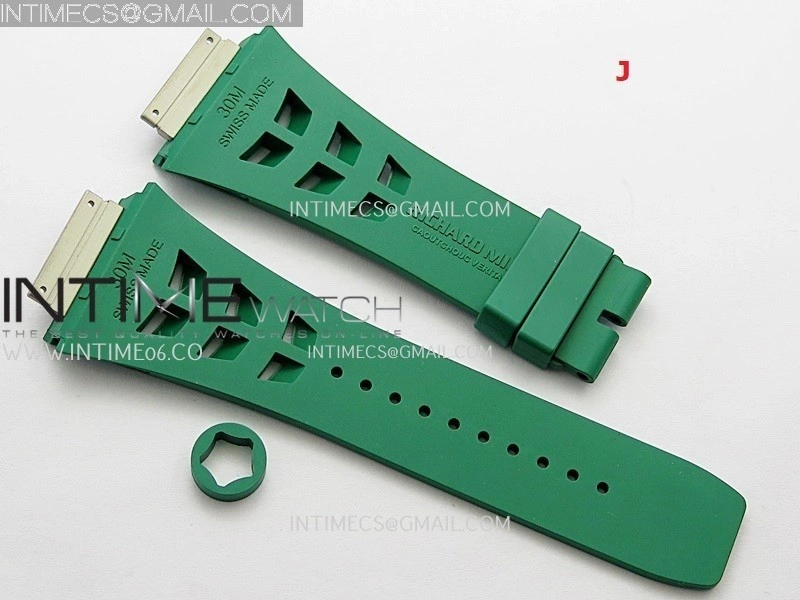 3AF 1:1 Richard Mille Shark Rubber Straps Include Crown O Ring For RM055 And RM035 Watches