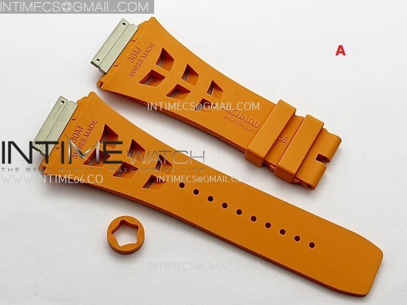 3AF 1:1 Richard Mille Shark Rubber Straps Include Crown O Ring For RM055 And RM035 Watches