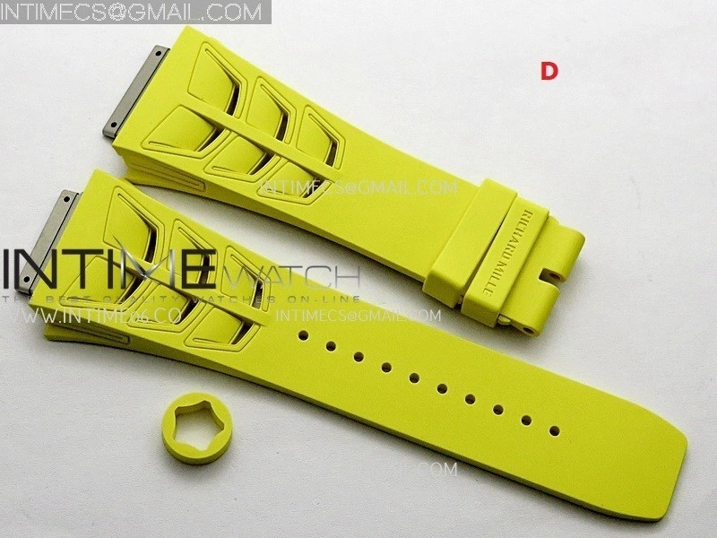 3AF 1:1 Richard Mille Shark Rubber Straps Include Crown O Ring For RM055 And RM035 Watches