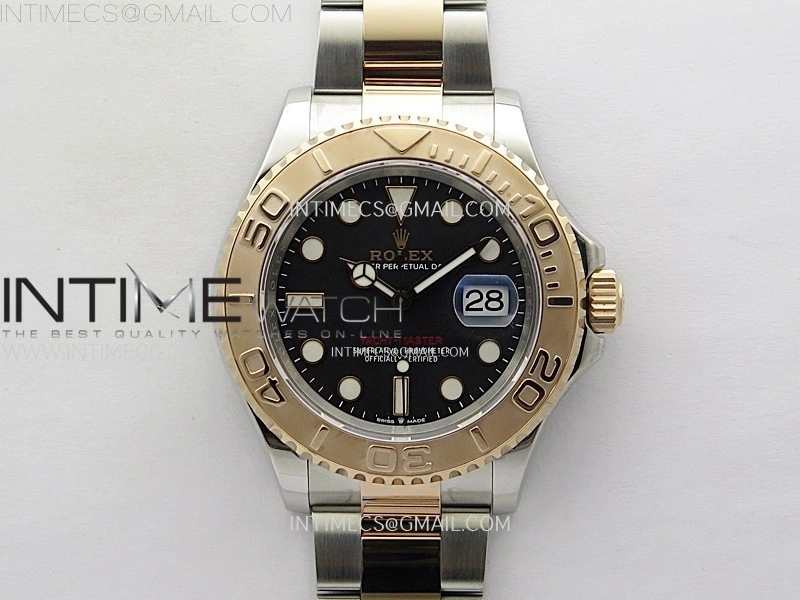 Yacht-Master 126621 904L RG C+F 1:1 Best Edition Black Dial On 904L RG Bracelet VR3235