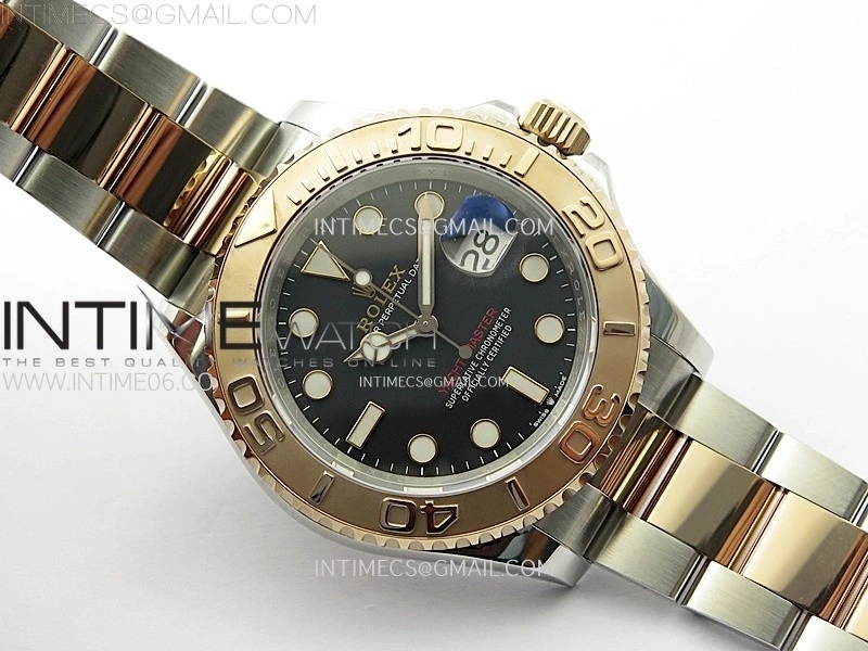 Yacht-Master 126621 904L RG C+F 1:1 Best Edition Black Dial On 904L RG Bracelet VR3235