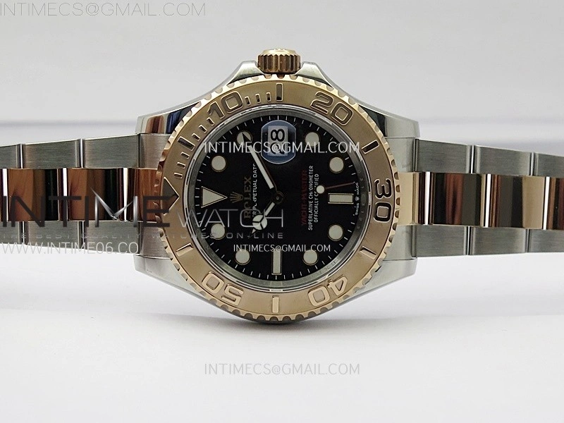 Yacht-Master 126621 904L RG C+F 1:1 Best Edition Black Dial On 904L RG Bracelet VR3235
