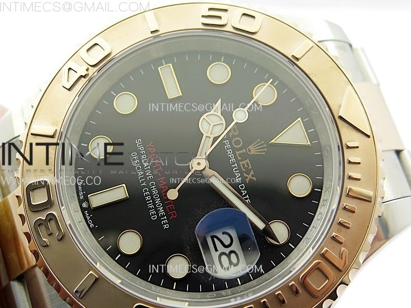 Yacht-Master 126621 904L RG C+F 1:1 Best Edition Black Dial On 904L RG Bracelet VR3235