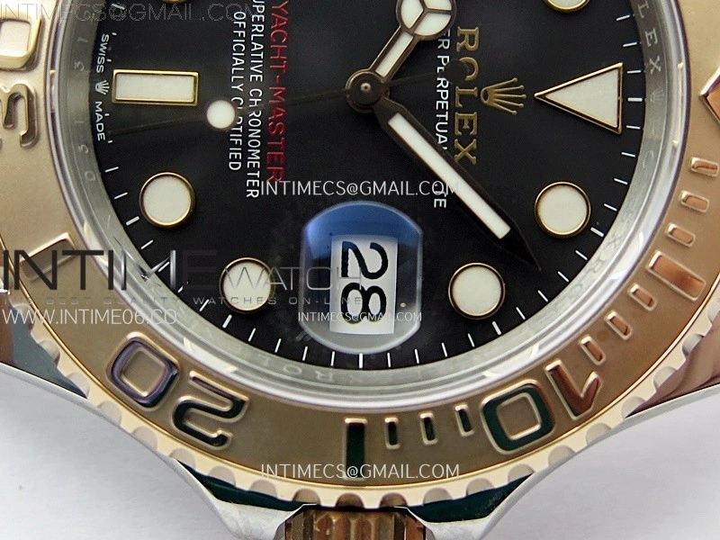 Yacht-Master 126621 904L RG C+F 1:1 Best Edition Black Dial On 904L RG Bracelet VR3235