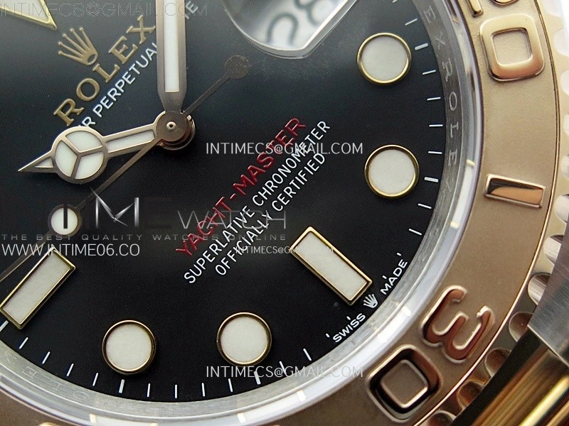 Yacht-Master 126621 904L RG C+F 1:1 Best Edition Black Dial On 904L RG Bracelet VR3235