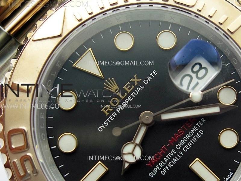 Yacht-Master 126621 904L RG C+F 1:1 Best Edition Black Dial On 904L RG Bracelet VR3235