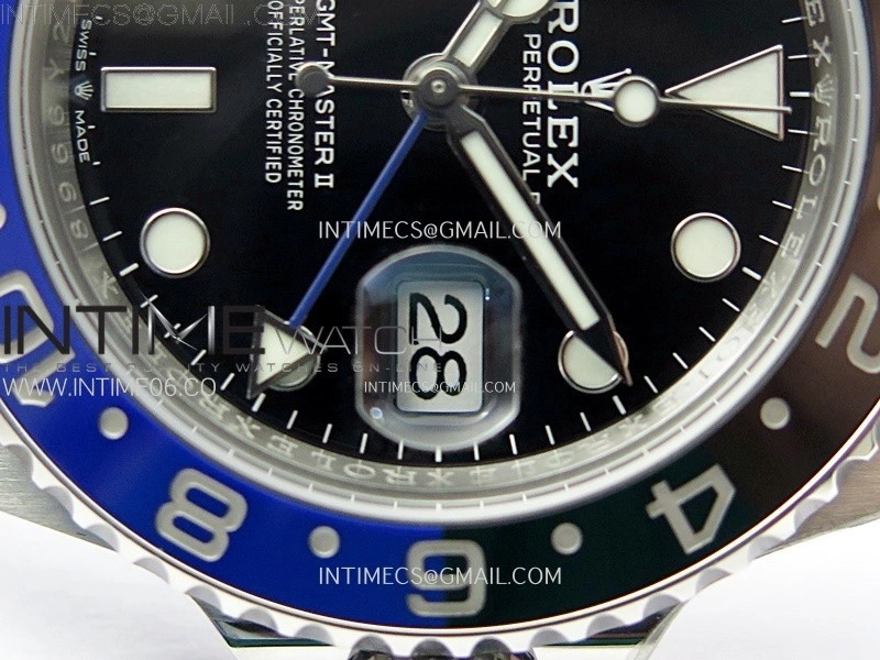 GMT Master II V2 126710 BLNR Blue Black Ceramic 904L SS AR+F 1:1 Best Edition Black Dial on Jubilee Bracelet DD3285 CHS