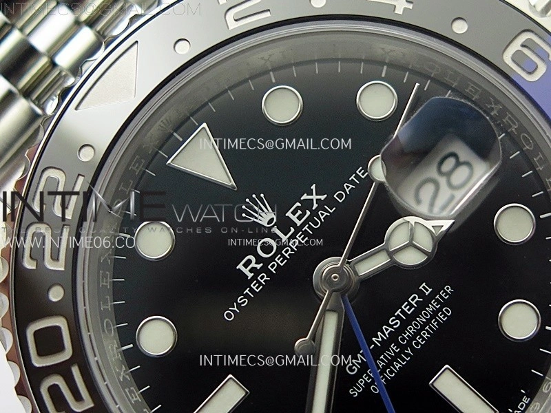 GMT Master II V2 126710 BLNR Blue Black Ceramic 904L SS AR+F 1:1 Best Edition Black Dial on Jubilee Bracelet DD3285 CHS