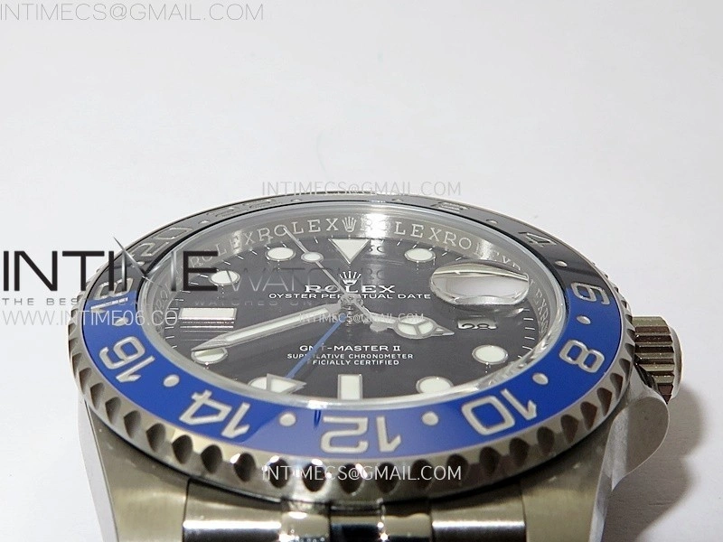 GMT Master II V2 126710 BLNR Blue Black Ceramic 904L SS AR+F 1:1 Best Edition Black Dial on Jubilee Bracelet DD3285 CHS