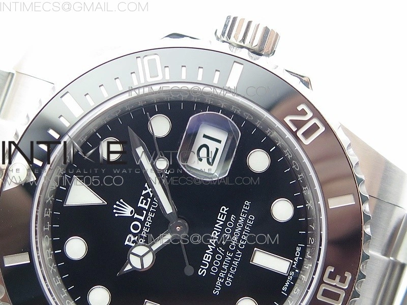 Submariner 116610 LN Black Ceramic 904L SS Case ZF 1:1 Best Edition Black Dial On 904L SS Bracelet VR3135