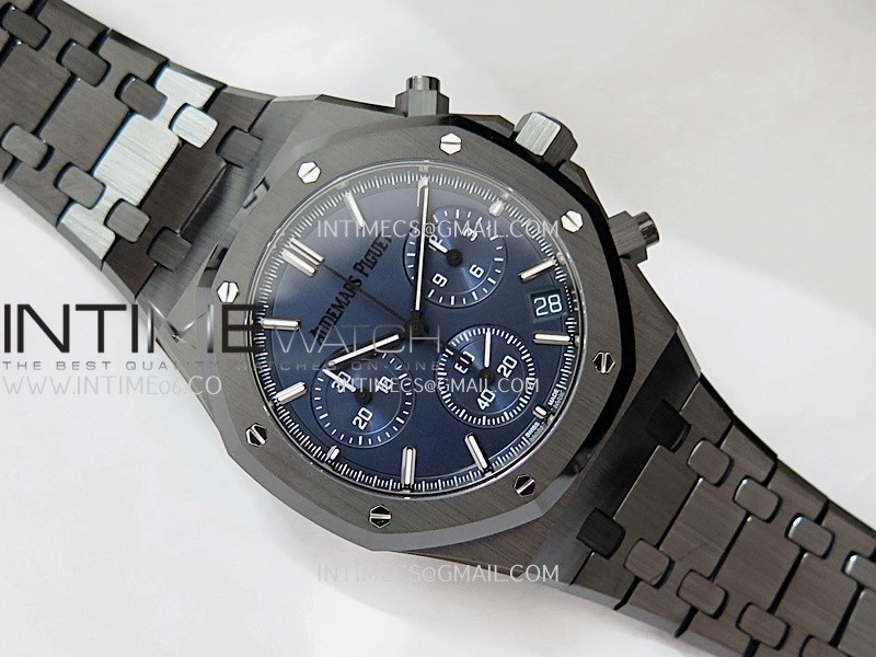 Royal Oak Chrono 26240 Black Ceramic Blue Dial APSF 1:1 Best Edition on Ceramic Bracelet SA4401 Super Clone