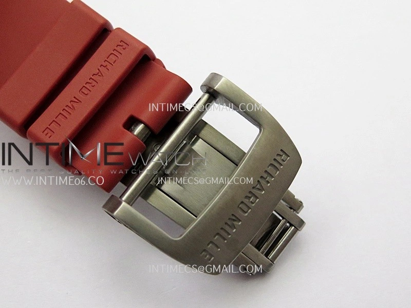 RM055 Black Ceramic Red Inner Bezel DF Best Edition On Red Rubber Strap RMUL2 Super Clone