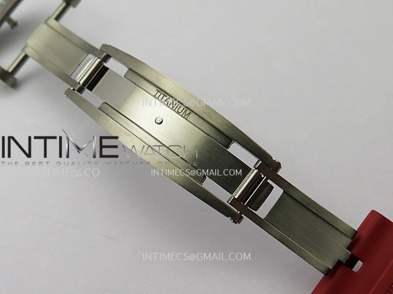 RM055 Black Ceramic Red Inner Bezel DF Best Edition On Red Rubber Strap RMUL2 Super Clone