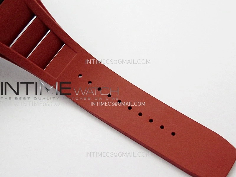 RM055 Black Ceramic Red Inner Bezel DF Best Edition On Red Rubber Strap RMUL2 Super Clone