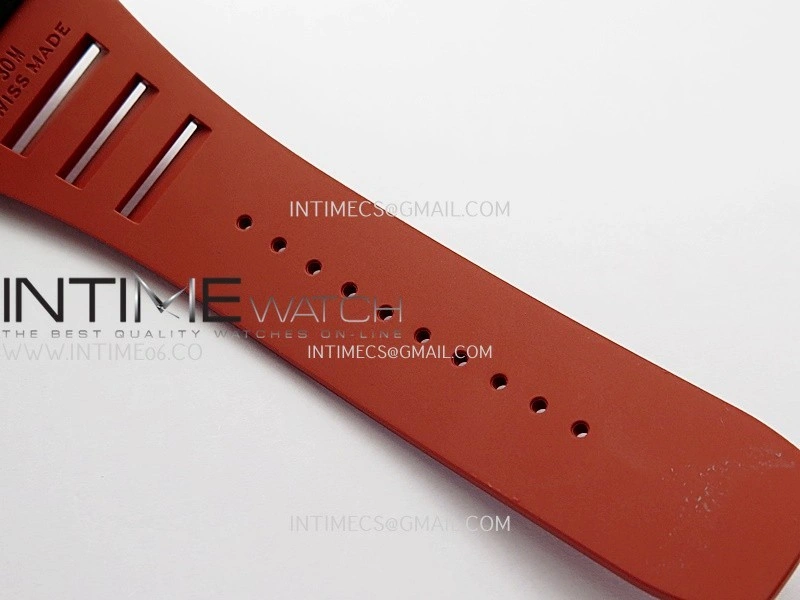 RM055 Black Ceramic Red Inner Bezel DF Best Edition On Red Rubber Strap RMUL2 Super Clone