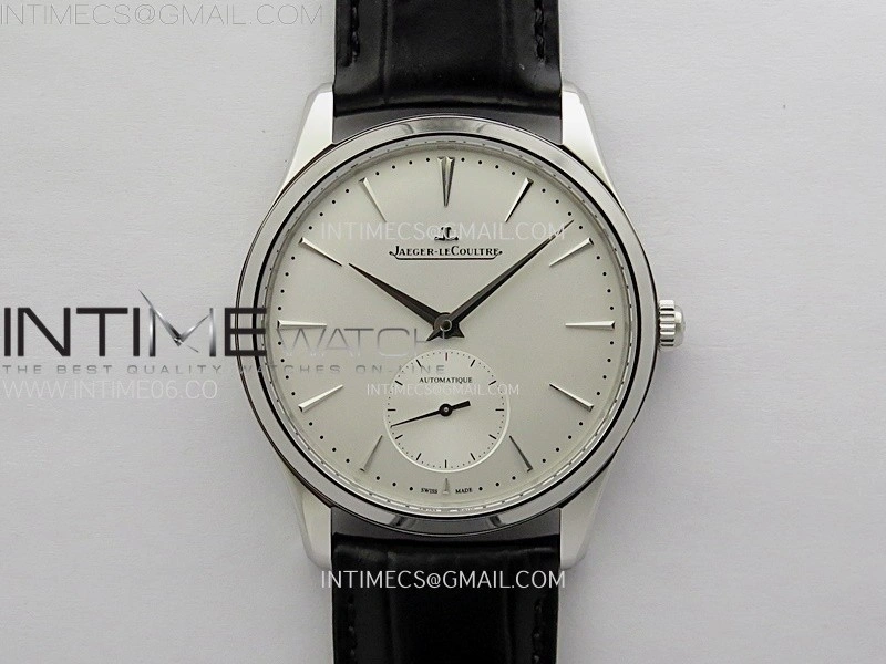 Master Ultra Thin Small Second SS APSF 1:1 Best Edition White Dial on Black Leather Strap SA896 Super Clone