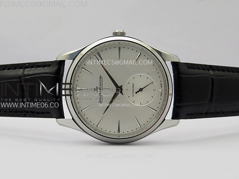 Master Ultra Thin Small Second SS APSF 1:1 Best Edition White Dial on Black Leather Strap SA896 Super Clone