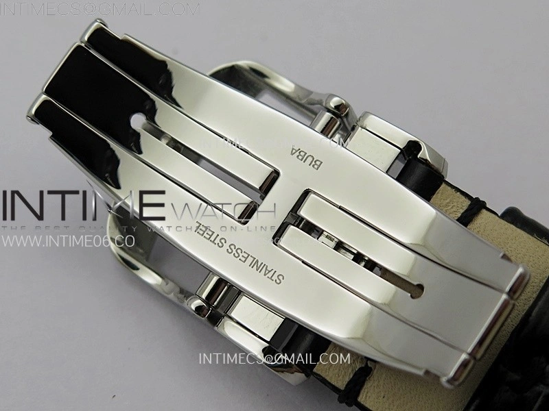 Master Ultra Thin Small Second SS APSF 1:1 Best Edition White Dial on Black Leather Strap SA896 Super Clone