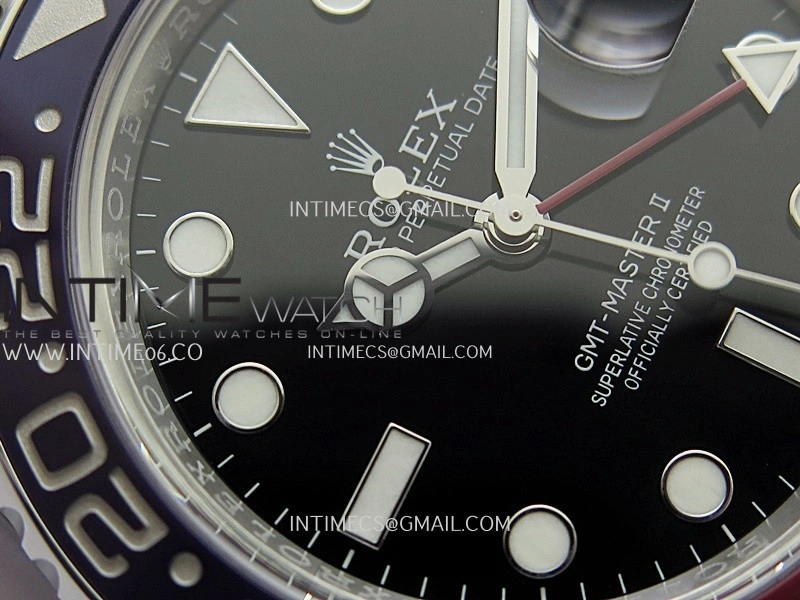 GMT-Master II 126710 BLRO Blue Red 904L SS Gold Factory 1:1 Best Edition Black Dial On Jubilee Bracelet SH3285 CHS