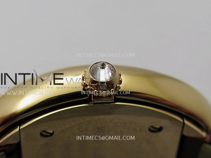 Baignoire Watch RG Diamond Bezel AF 1:1 Best Edition White Textured Dial On Black Croco Strap RONDA Quartz