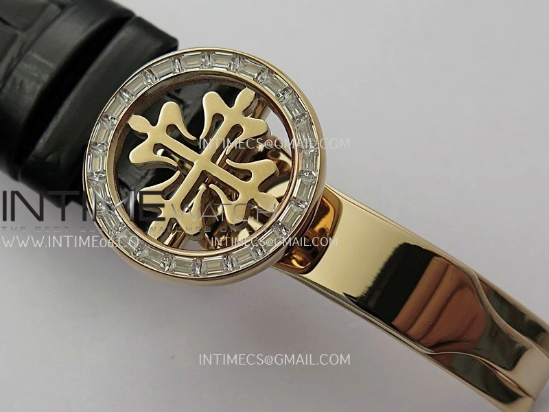 Grand Complications 6102G Moon RG T Crystal YF Black Dial on Black Leather Strap A240