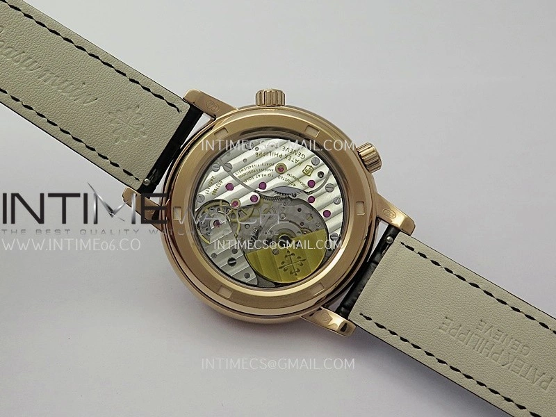 Grand Complications 6102G Moon RG T Crystal YF Black Dial on Black Leather Strap A240