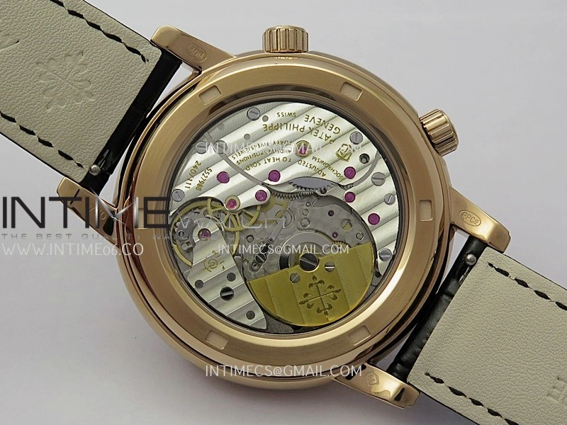 Grand Complications 6102G Moon RG T Crystal YF Black Dial on Black Leather Strap A240