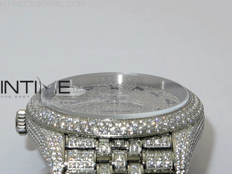 DateJust 41 126334 Full Paved Diamonds BP Best Edition Diamond Dial Arabic Markers on Jubilee Bracelet A2824